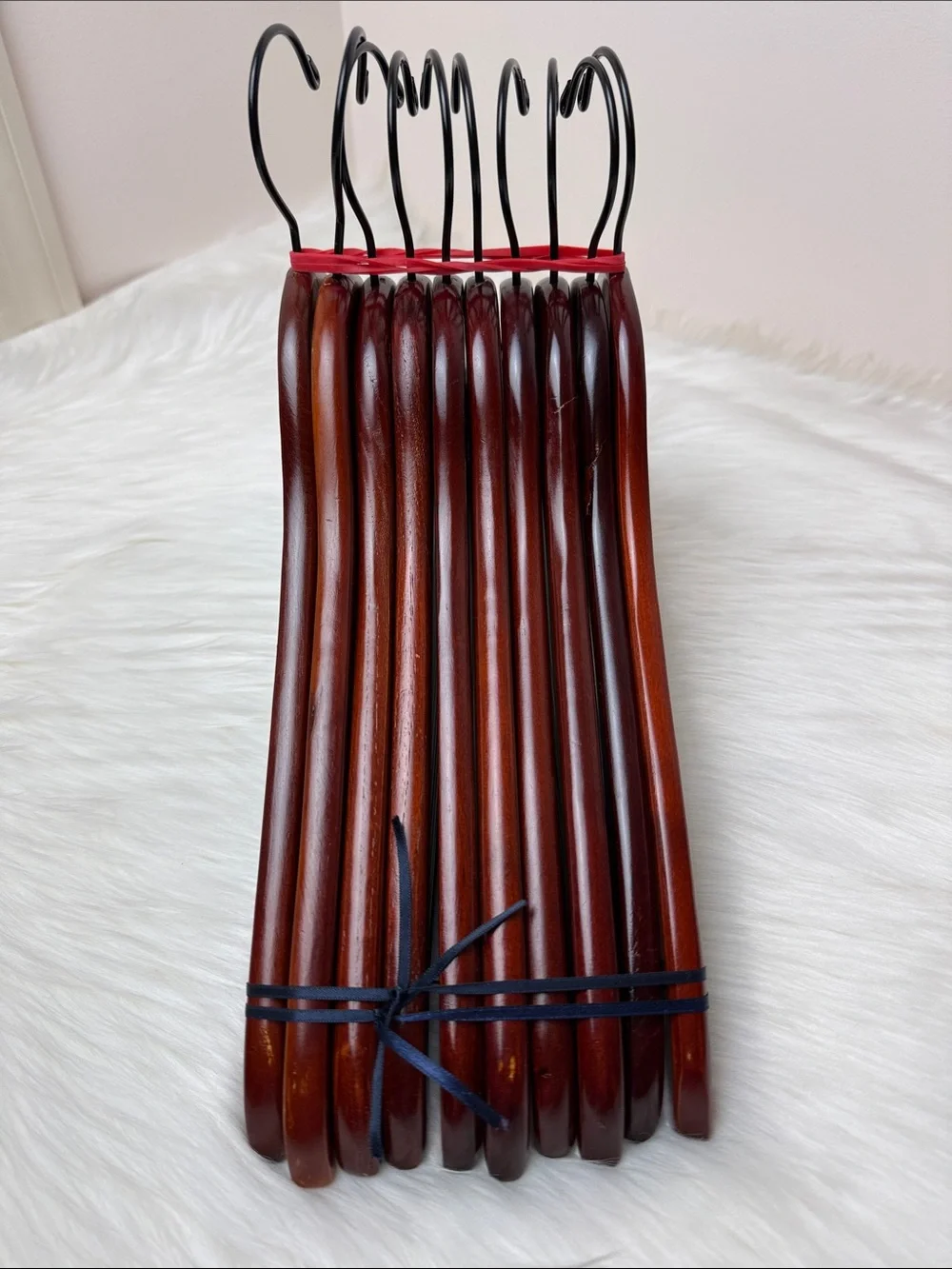 Brookstone Premium Wooden Suit Hangers in Mahogany - Set of 10